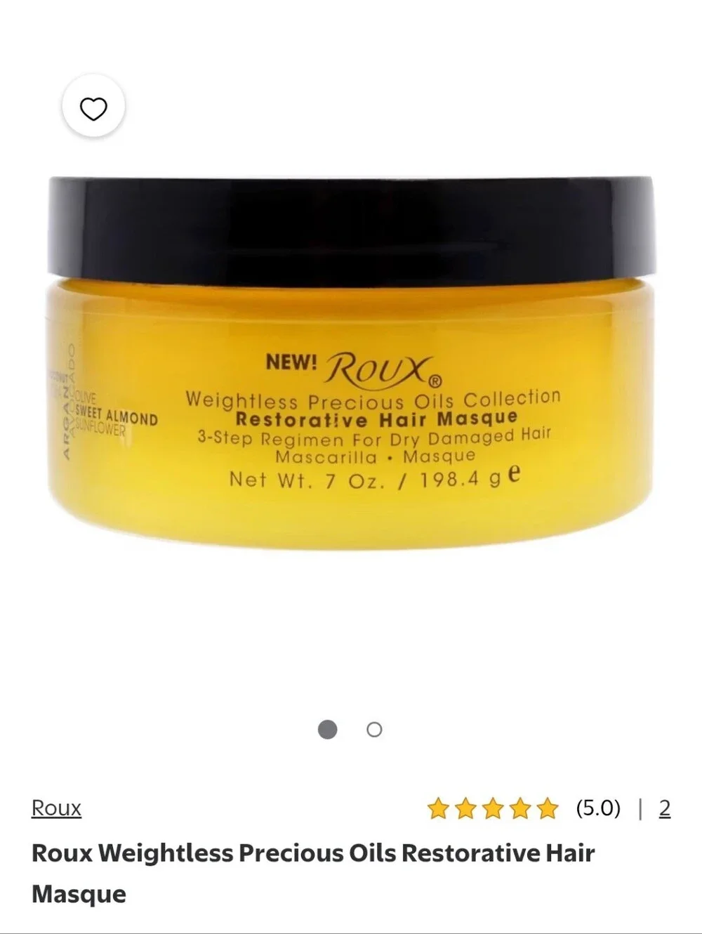Weightless Precious Oils Restorative Hair Masque - Yellow